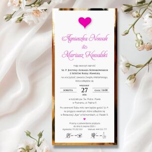 JKZ DL ZŁOTO SERCE 3D AMARANT/FUKSJA