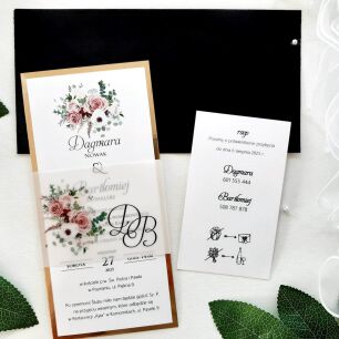 DL ZŁOTO KALKA KWIATY RÓŻ  - 2