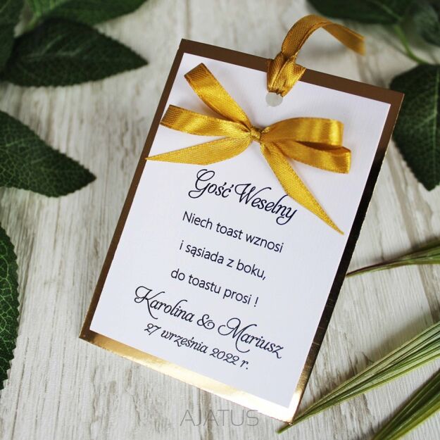 Zawieszki na alkohol ZŁOTE KOKARDKA 17 KOLORÓW