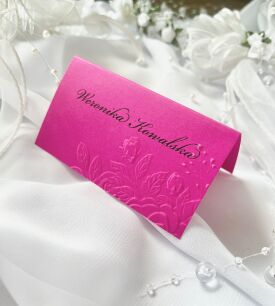 Winietki TŁOCZONE amarant/fuksja