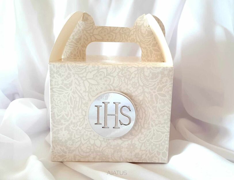 Pudełeczko na CIASTO IHS SREBRNY