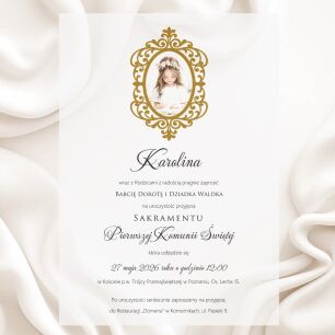 A5 ZAPROSZENIA KOMUNIA KALKA - dziewczynka