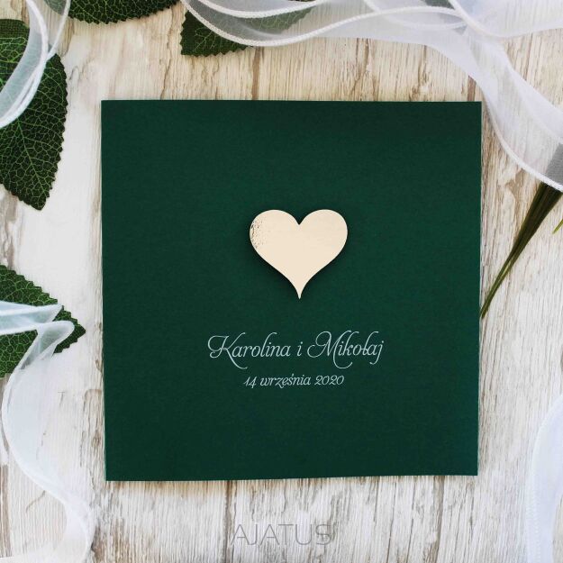 KW NW-16 SREBRNE SERCE CIEMNA ZIELEŃ