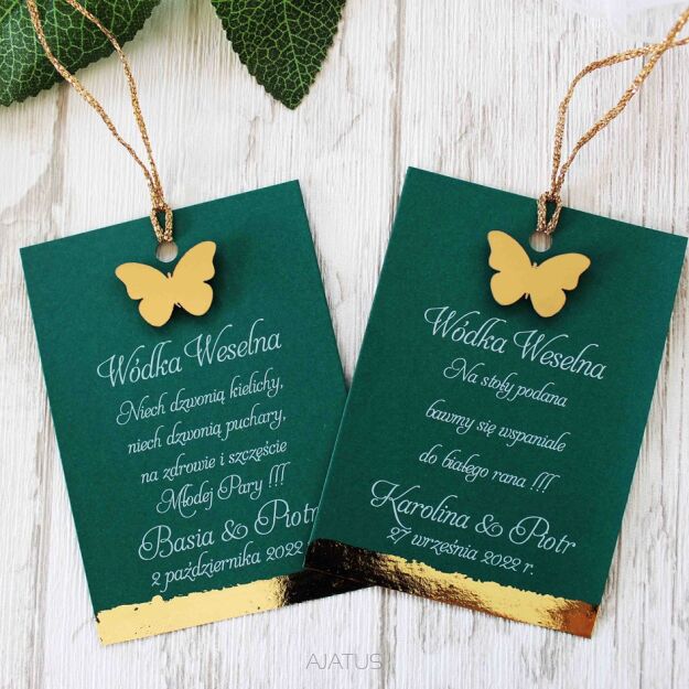 Zawieszki na alkohol JKZ GLAMOUR ZŁOTY MOTYL 3D_CZ