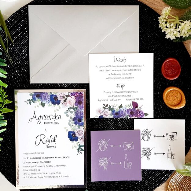 JKS SREBRO KWIATY FIOLET