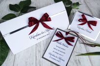 Winietki Seria SREBRNA KOKARDKA BORDO - 2