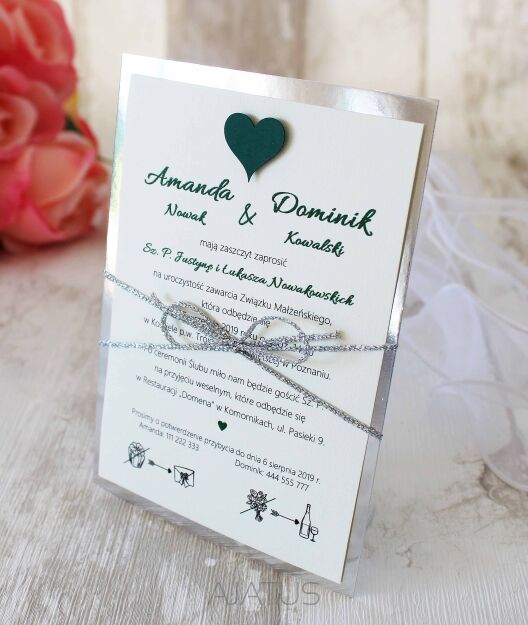 JKZ SREBRO SERCE ZIELONY