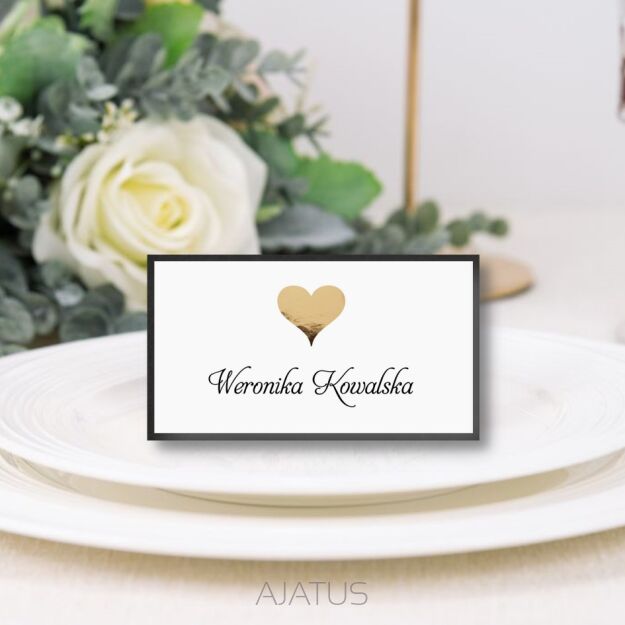 Winietki SERCE ZŁOTE/SREBRNE CZARNA