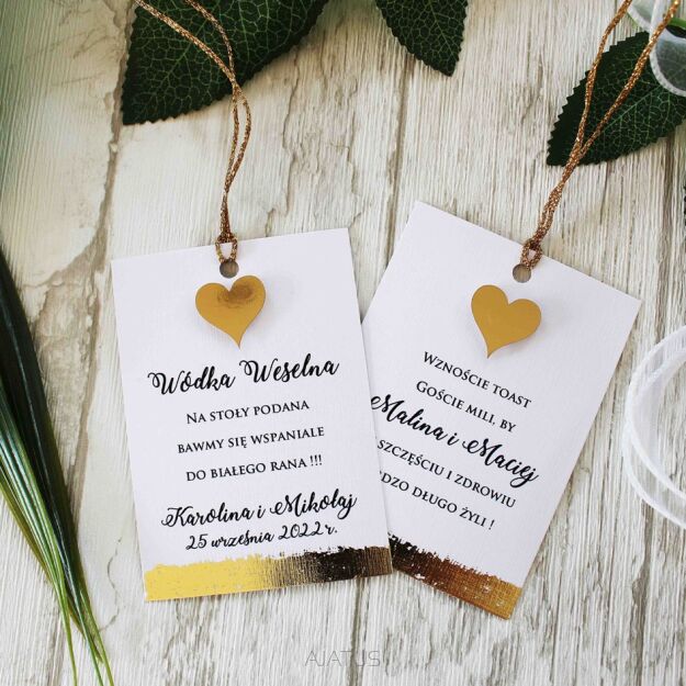 Zawieszki na alkohol JKZ GLAMOUR ZŁOTE SERCE 3D