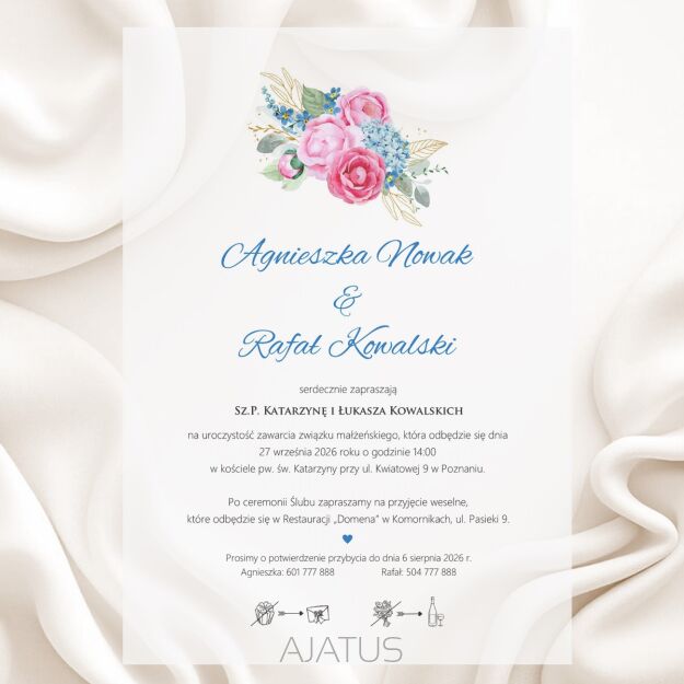 A5 ZAPROSZENIA KWIATY - 73 KALKA