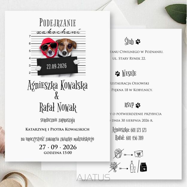 ZAPROSZENIA FORMAT B6 PIESKI PODEJRZANI