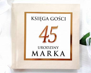 KG-136 KWADRAT ECRU ZŁOTO URODZINY