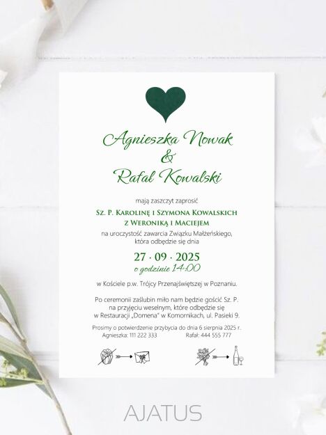 JKZ A6 CIEMNA ZIELEŃ SERCE 3D