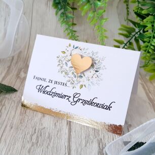 Winietki Seria KWIATY GLAMOUR ZŁOTE SERCE 3D