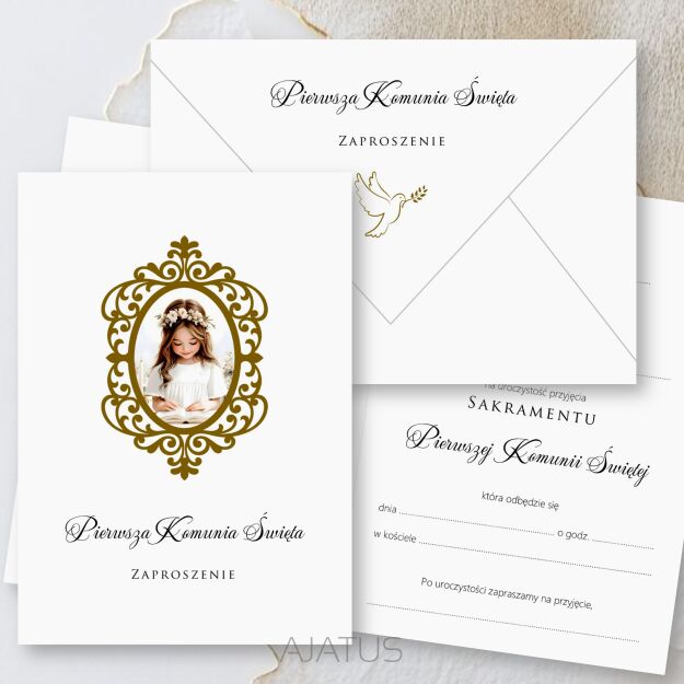 10 szt A6 składane ZAPROSZENIA KOMUNIA