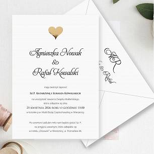 ZAPROSZENIA FORMAT B6 WZ10 ZŁOTE SERCE 3D