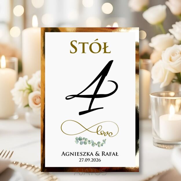 Numery Stołów LOVE 2 ZŁOTO