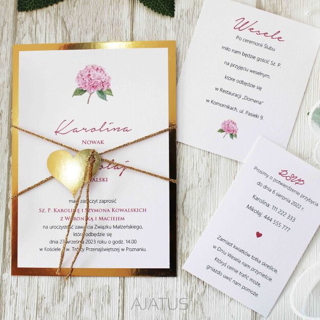 JKZ-A6 ZŁOTO-18 HORTENSJA RÓŻ