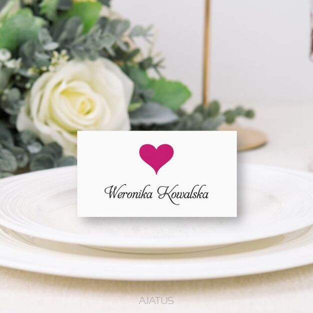 Winietki SERCE FUKSJA ZŁOTE/SREBRNE