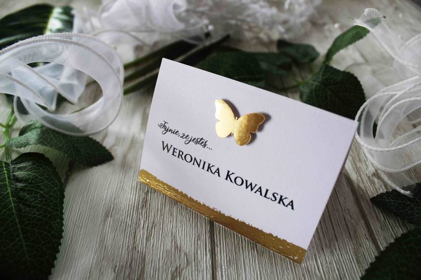 Winietki Seria JKZ GLAMOUR ZŁOTE MOTYL 3D