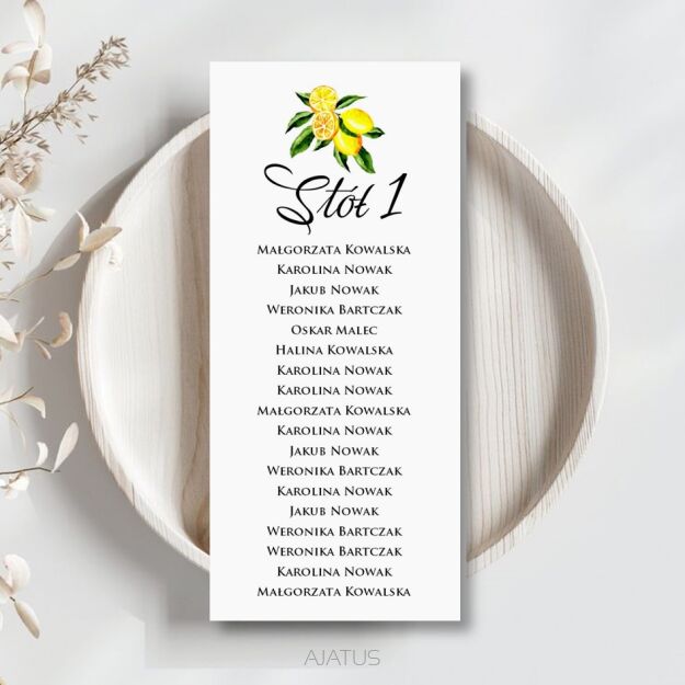 PLAN STOŁÓW CYTRYNY  ZŁOTO/SREBRO