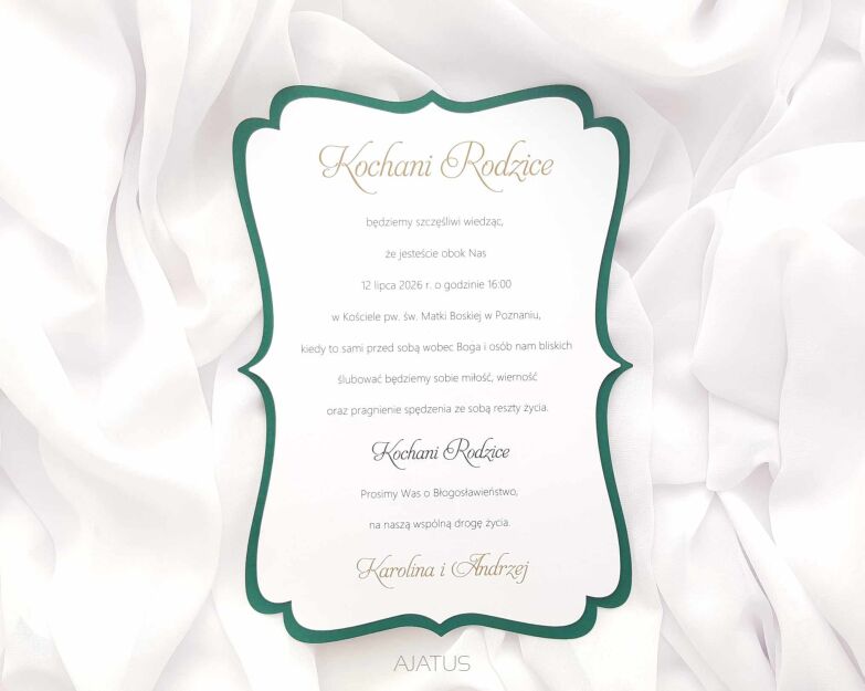 Prośba o Błogosławieństwo  CIEMNA ZIELEŃ A5 laser