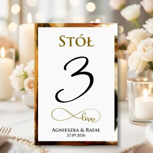 Numery Stołów LOVE 3 ZŁOTO