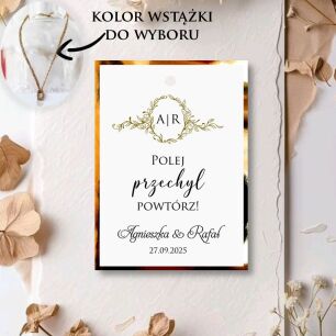 Zawieszki na alkohol ORNAMENT INICJAŁY ECO/ZŁOTO