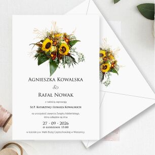 ZAPROSZENIA FORMAT B6 SŁONECZNIKI