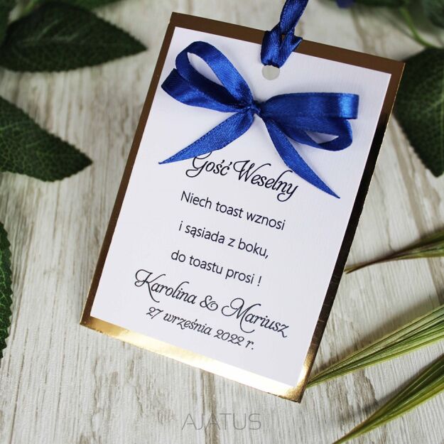 Zawieszki na alkohol ZŁOTE KOKARDKA 17 KOLORÓW