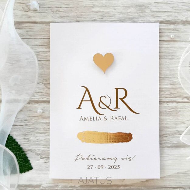 JKZ SK A6 ZŁOTE SERDUSZKO 3D INICJAŁY