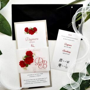 DL SREBRO KALKA CZERWONE RÓŻE  - 12