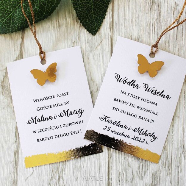 Zawieszki na alkohol JKZ GLAMOUR ZŁOTY MOTYL 3D