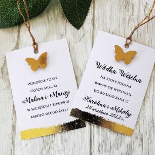 Zawieszki na alkohol JKZ GLAMOUR ZŁOTY MOTYL 3D