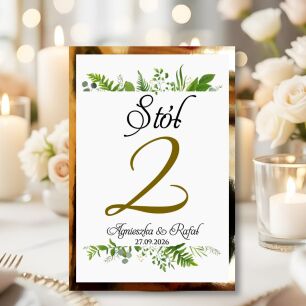 Numery Stołów GZ ZŁOTO/SREBRO/ECO/CIEMNA ZIELEŃ