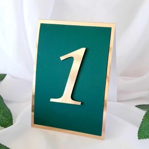 Numery Stołów CIEMNA ZIELEŃ ZŁOTO numery 3D