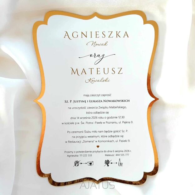 ZAPROSZENIA JKZ A5 ZŁOTE laser