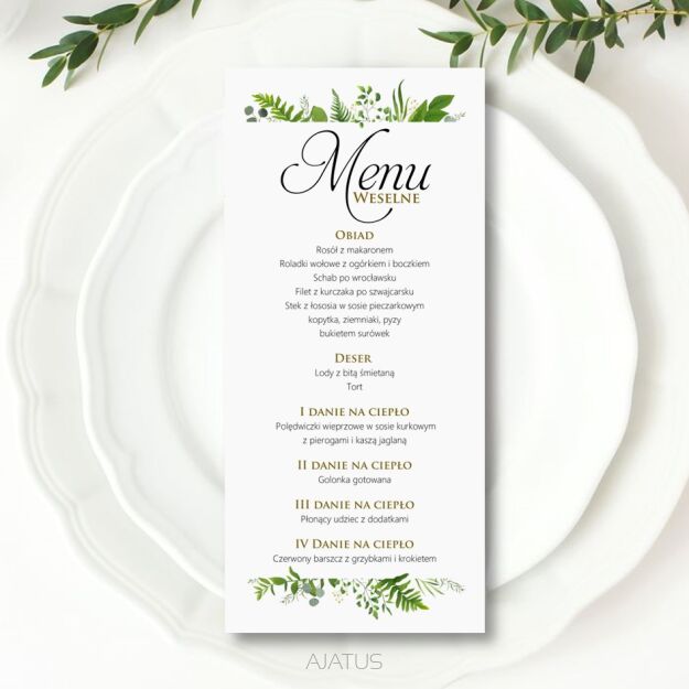 MENU GZ ZŁOTO/SREBRO/ECO/CIEMNA ZIELEŃ