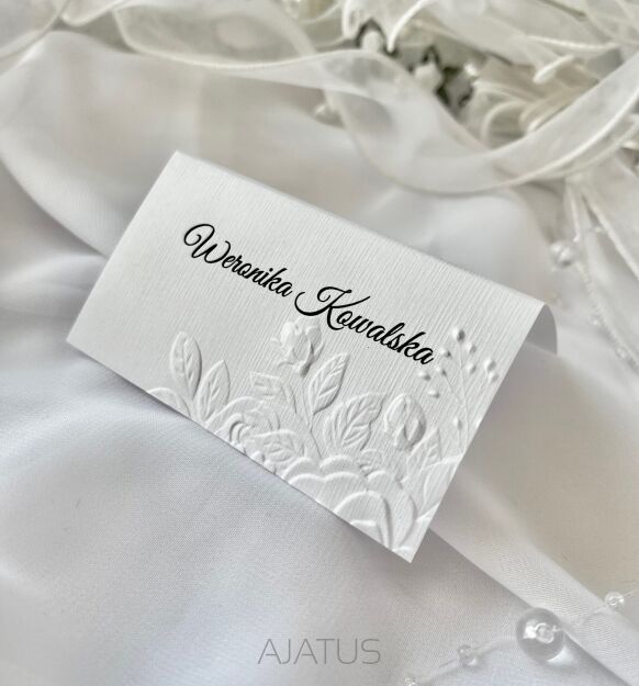 Winietki TŁOCZONE biały fakturowany