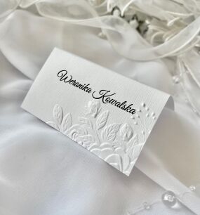 Winietki TŁOCZONE biały fakturowany