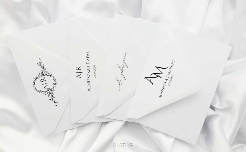 Koperty C6 BIAŁA SZPIC Z NADRUKIEM