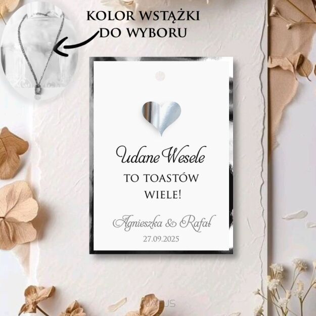 Zawieszki na alkohol SREBRNE SERCE 3D