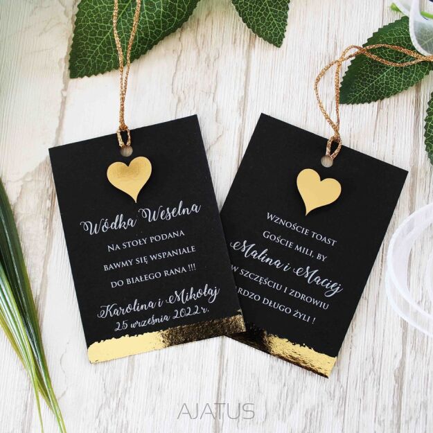 Zawieszki na alkohol JKZ GLAMOUR ZŁOTE SERCE 3D_CB