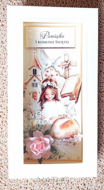 Kartka DL KOMUNIA ŚWIĘTA PUDEŁKO